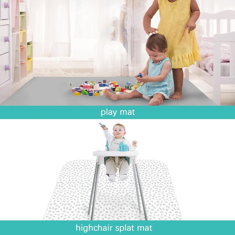Biloban Baby Splat Mat 2 Pack for Under High Chair & Arts & Crafts & Eating Mess, 46 x 42 Inch Waterproof and Washable Spill Mat, Anti-Slip Floor Protector - Image 4